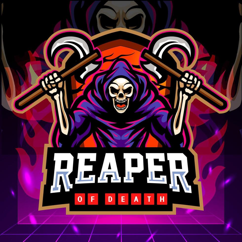 Grim reaper mascot. esport logo design vector