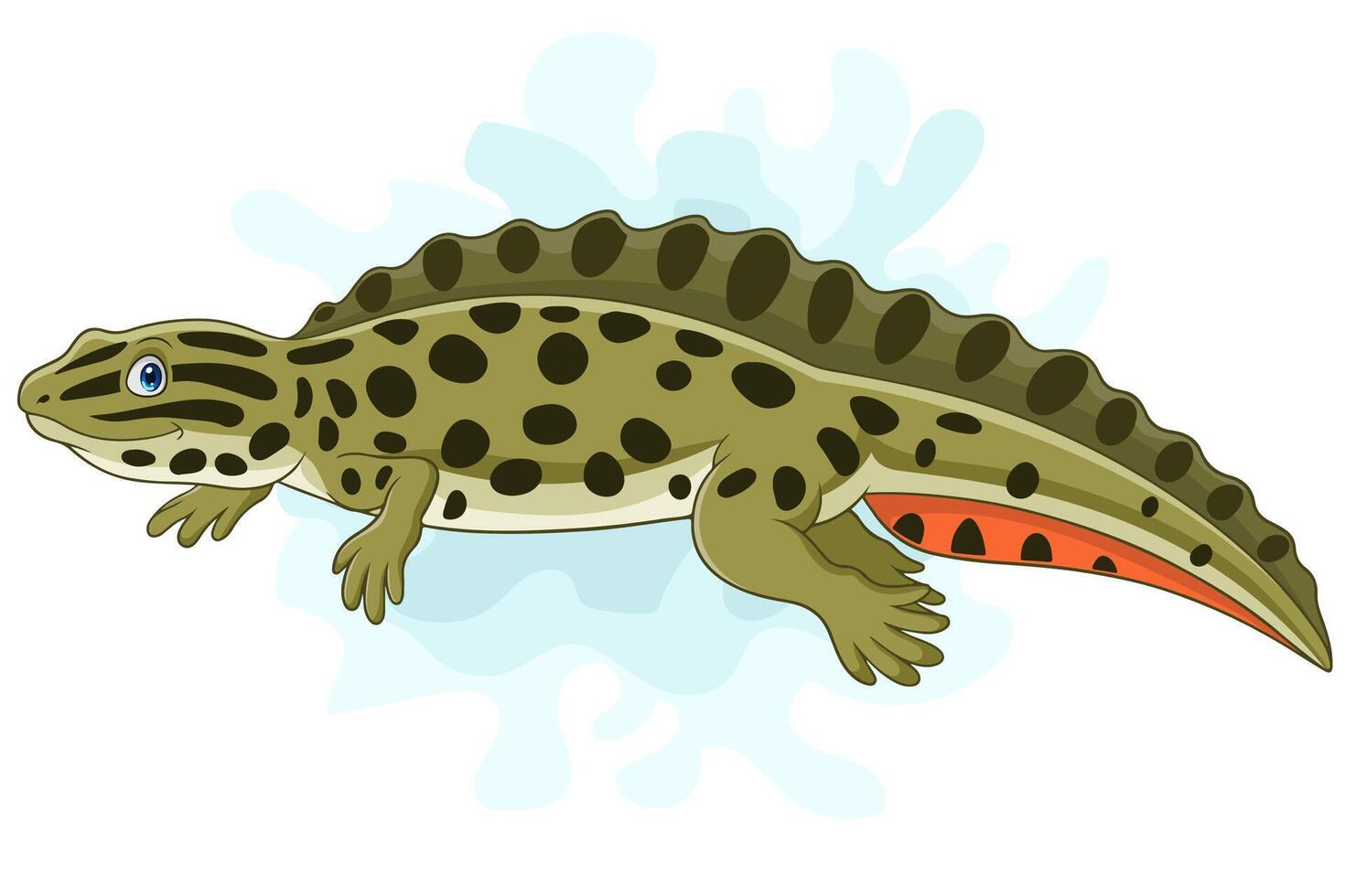 Cartoon newt isolated on white background vector