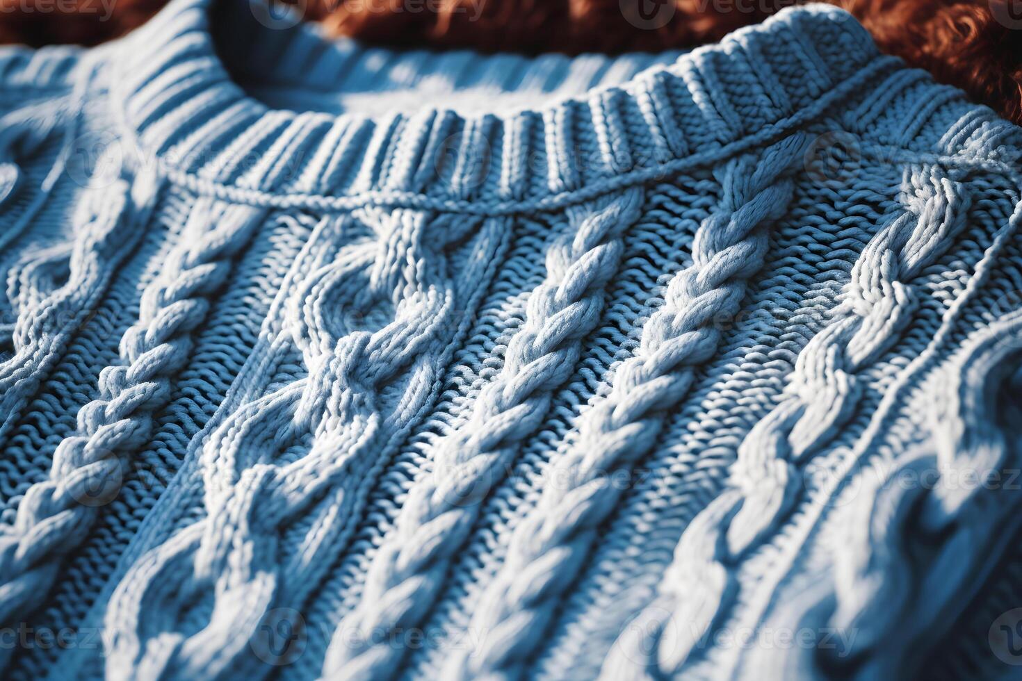 AI generated Knitwear with charming knitting pattern. Add warmth to clothing and home decorations. Simplicity makes clothes look comfortable and relaxed. Ready to have its own charm It is accepted. photo