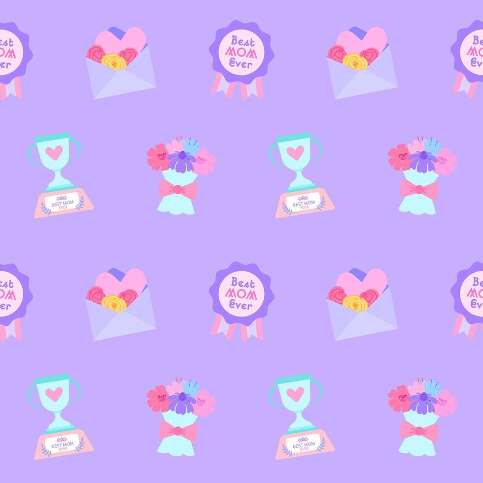 ute seamless pattern hand drawn Happy mother day background vector illustration
