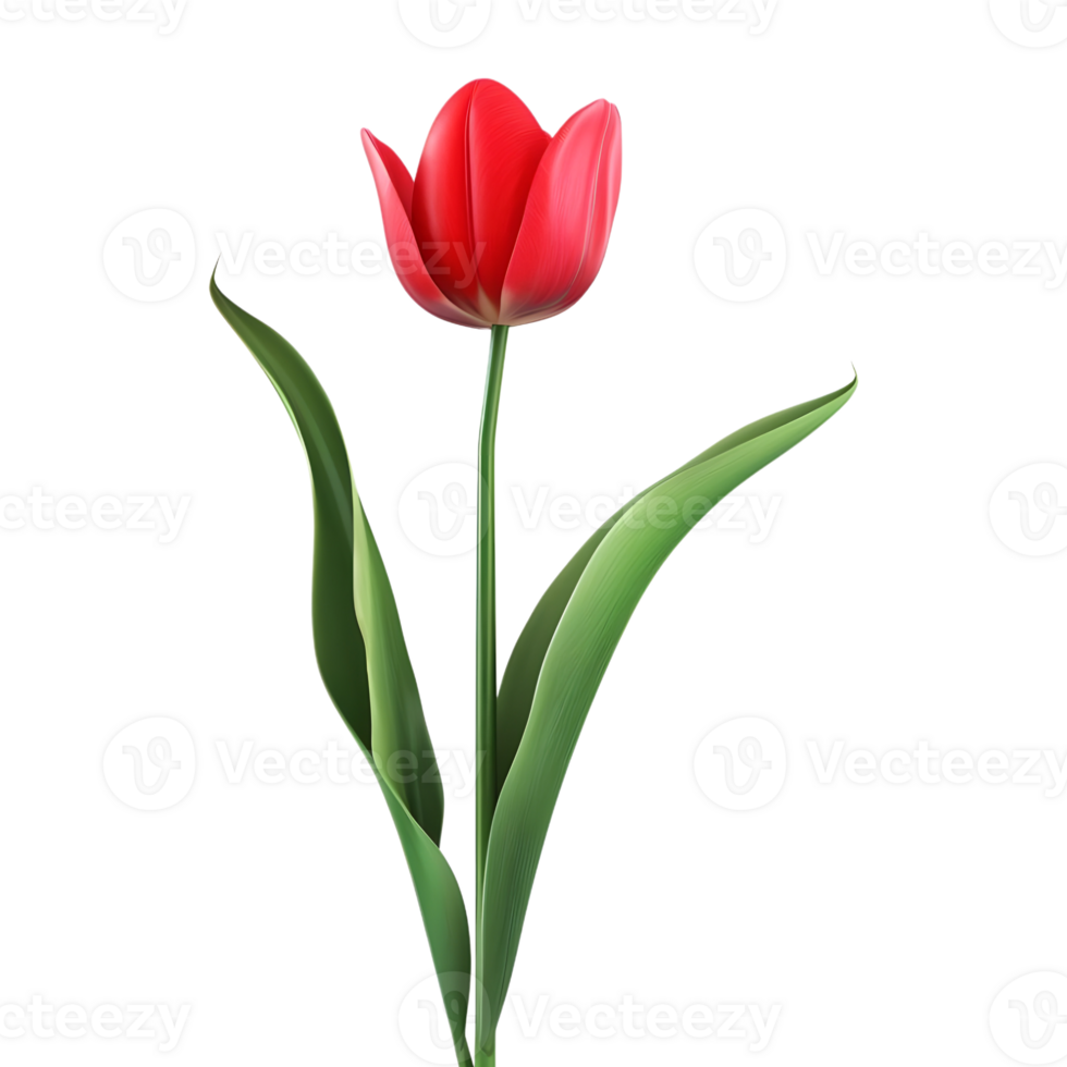 AI generated 3D Rendering of a Pink Tulip Flower on Transparent Background - Ai Generated png