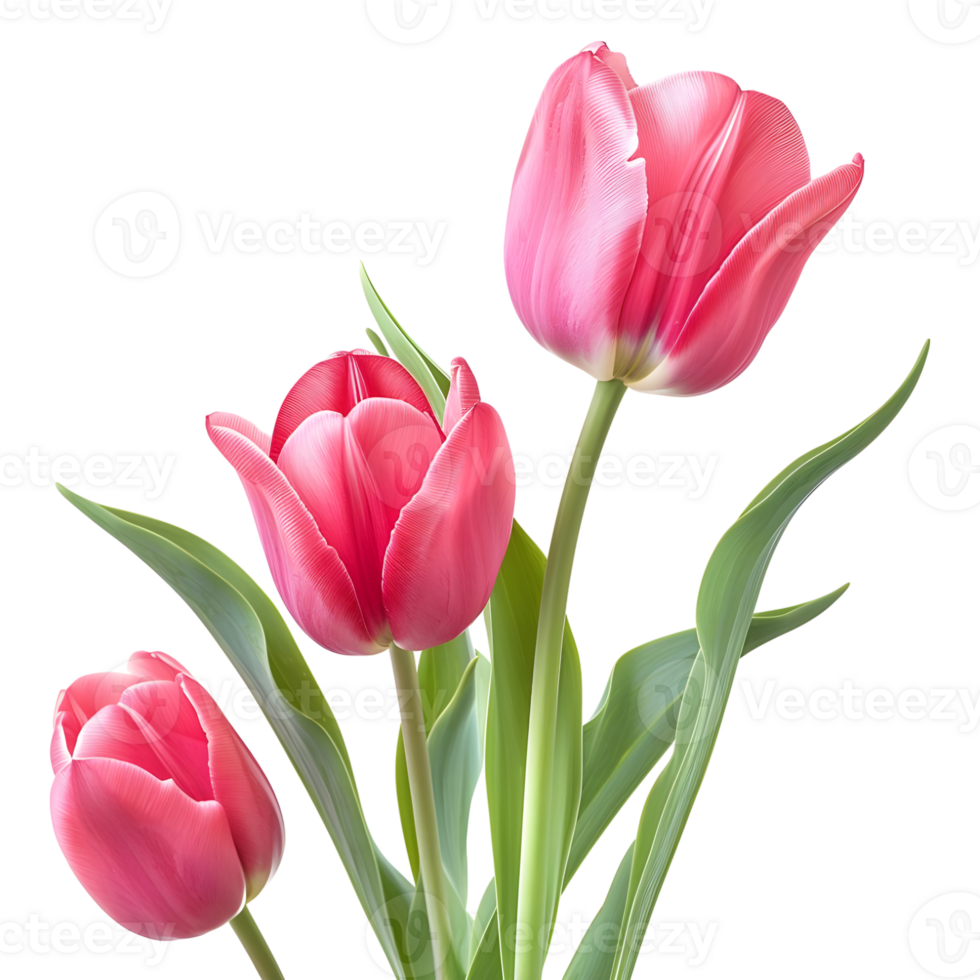AI generated 3D Rendering of a Pink Tulip Flower on Transparent Background - Ai Generated png