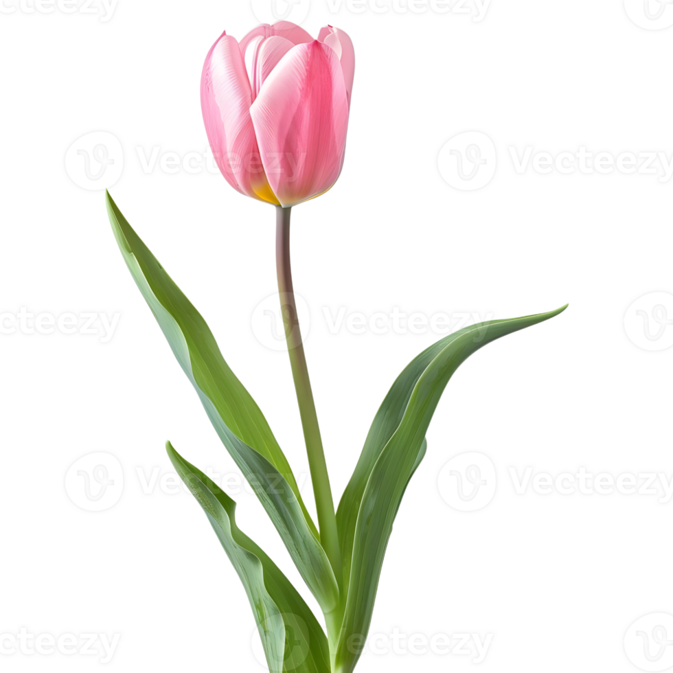 AI generated 3D Rendering of a Pink Tulip Flower on Transparent Background - Ai Generated png