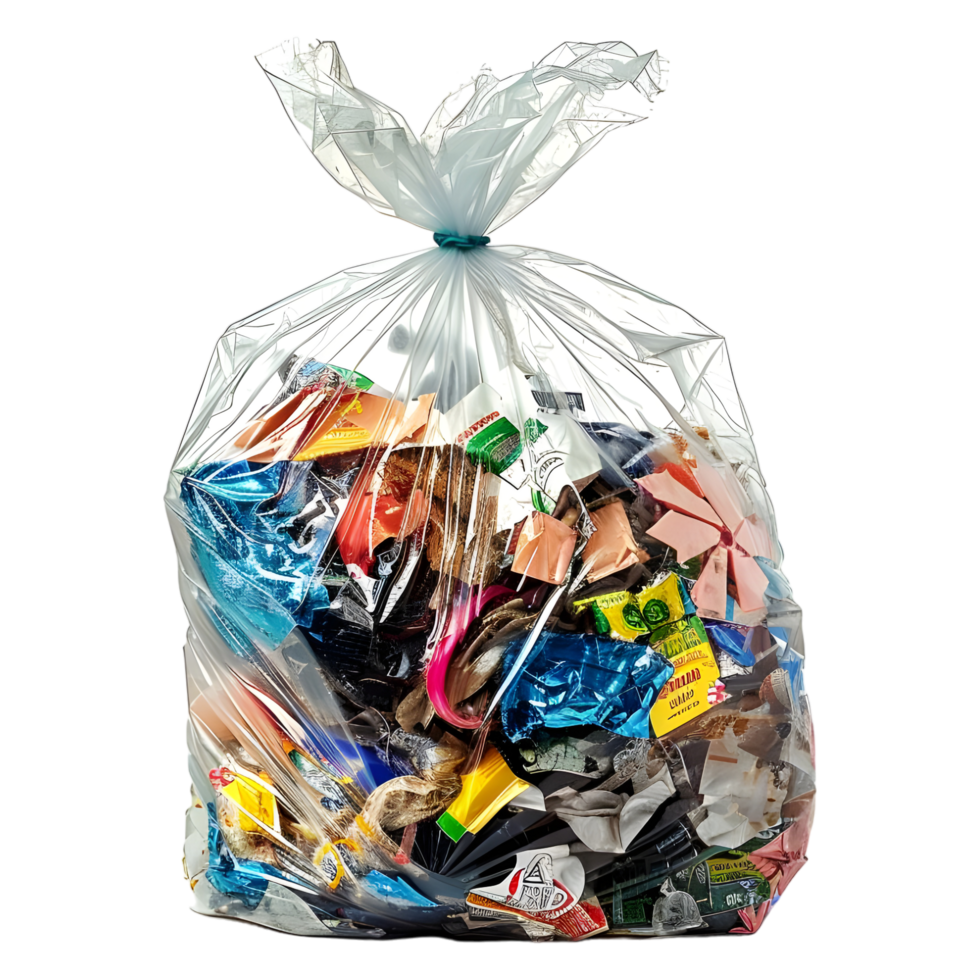 ai generiert 3d Rendern von ein Müll im ein Plastik auf transparent Hintergrund - - ai generiert png