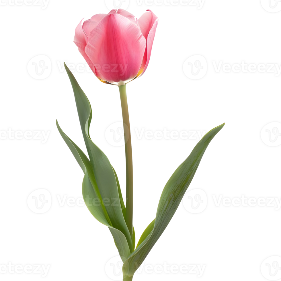 AI generated 3D Rendering of a Pink Tulip Flower on Transparent Background - Ai Generated png