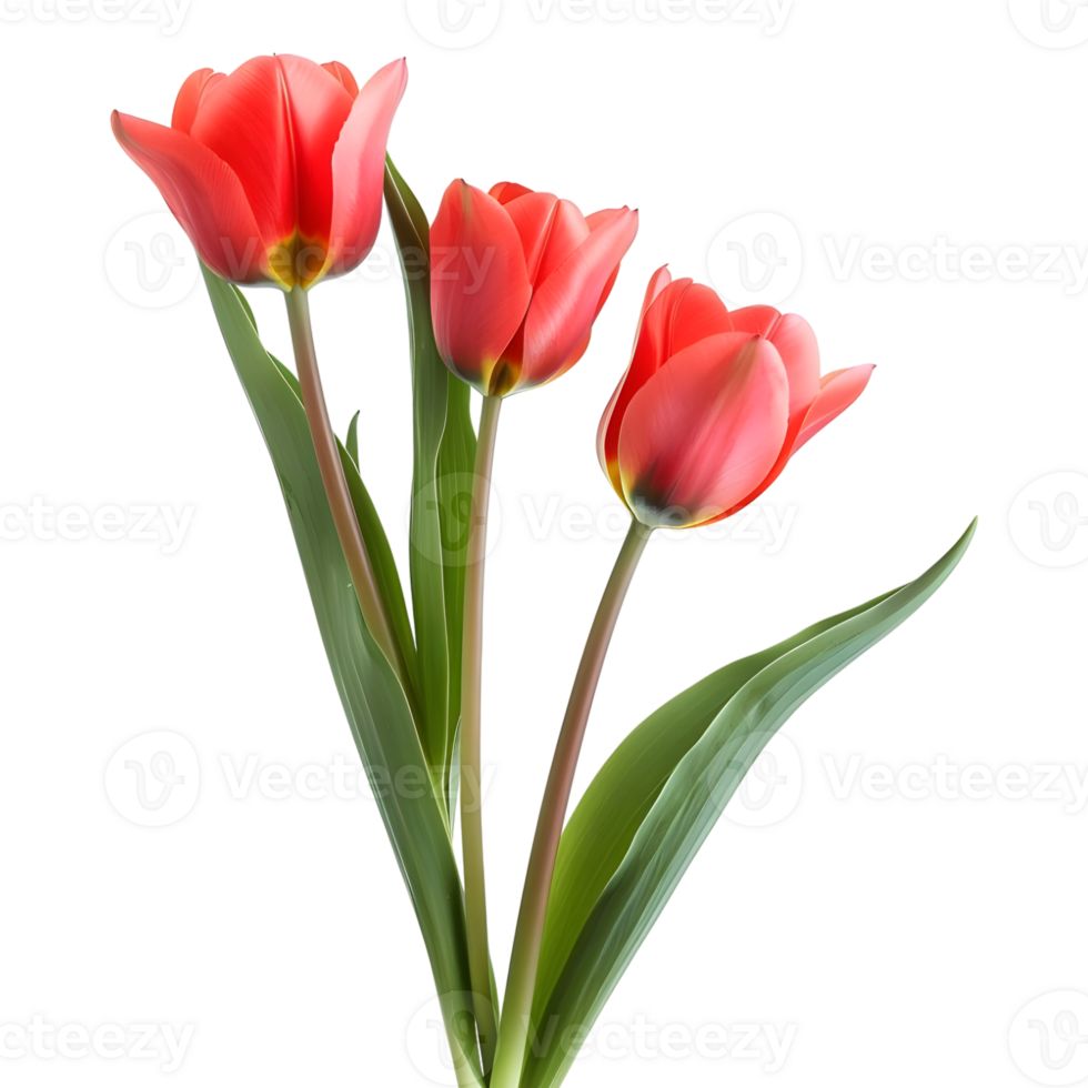 AI generated 3D Rendering of a Pink Tulip Flower on Transparent Background - Ai Generated png