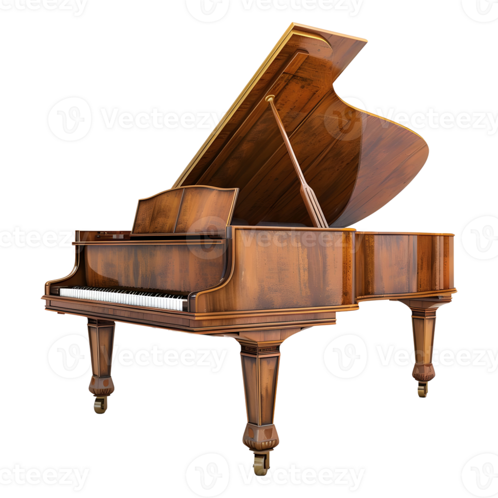 ai gegenereerd 3d renderen van een piano Aan transparant achtergrond - ai gegenereerd png