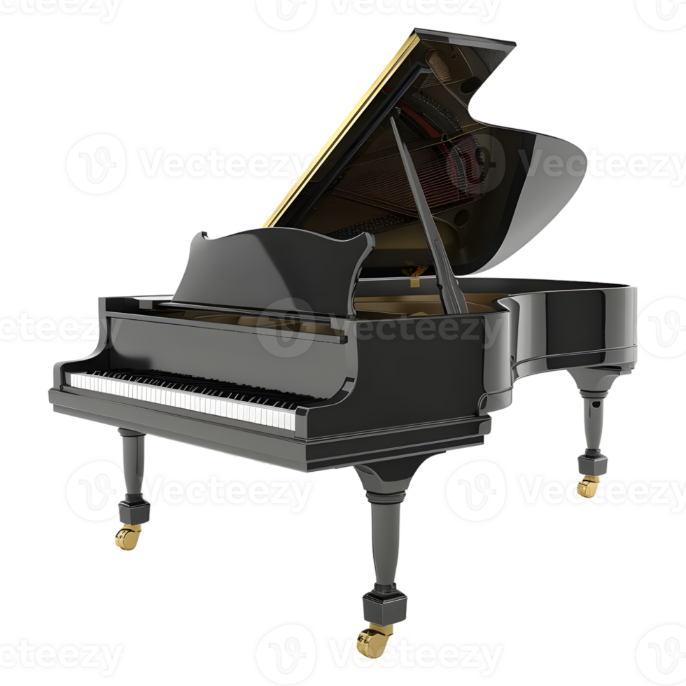 ai gegenereerd 3d renderen van een piano Aan transparant achtergrond - ai gegenereerd png