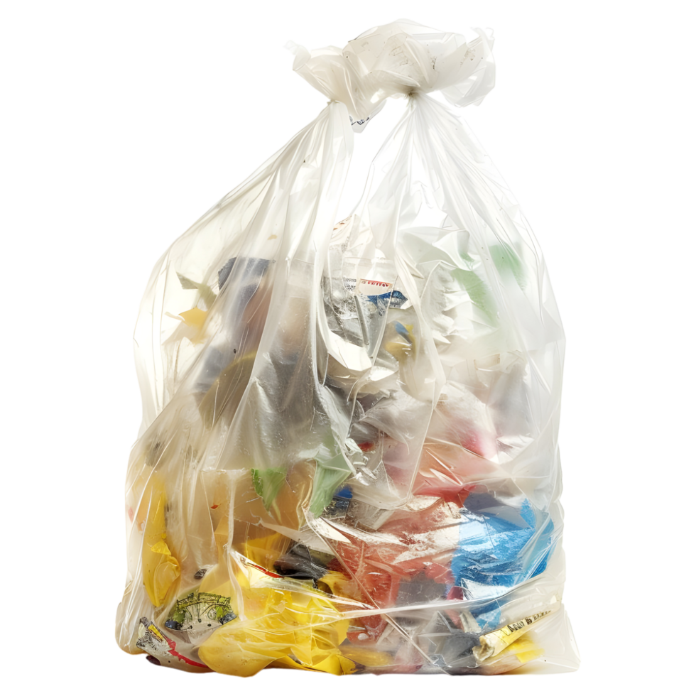 AI generated 3D Rendering of a Garbage in a Plastic on Transparent Background - Ai Generated png
