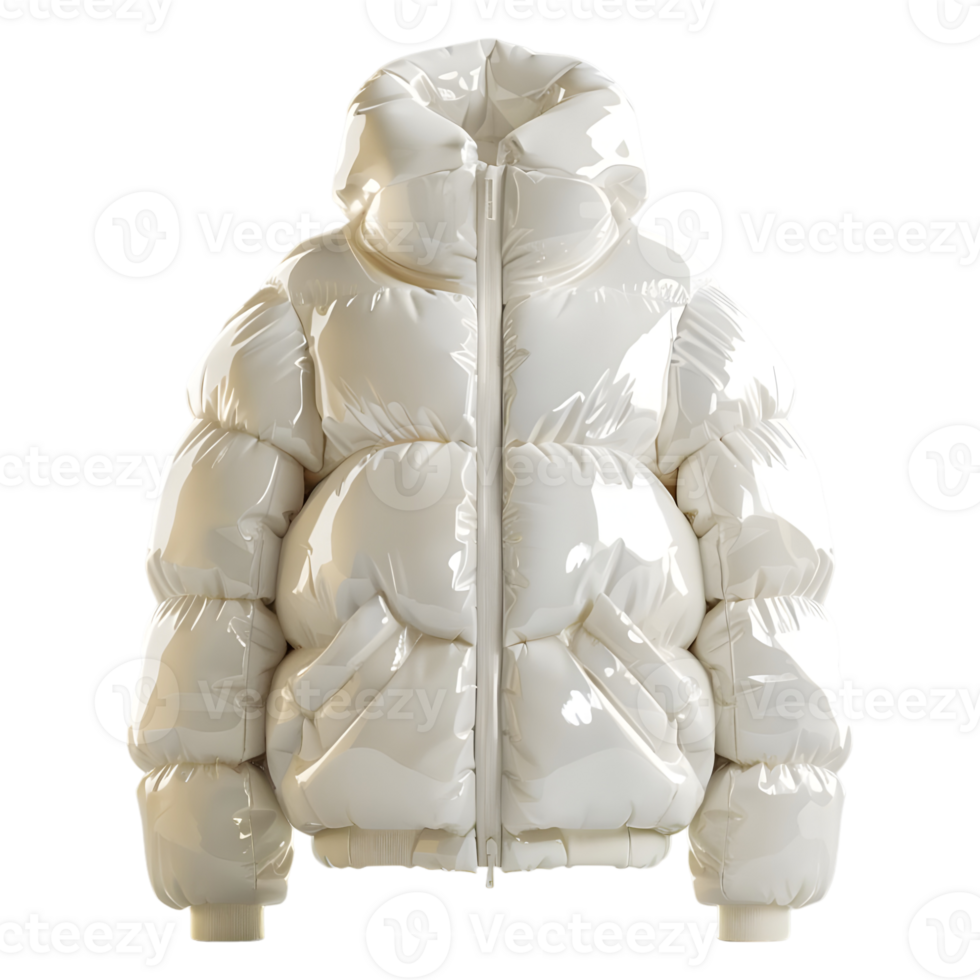 ai generiert 3d Rendern von ein Valentino Polyester Jacke Winter auf transparent Hintergrund - - ai generiert png