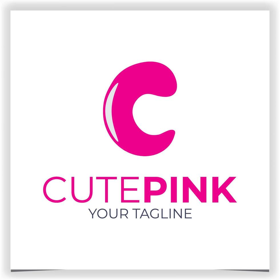 Vector cute pink logo design template