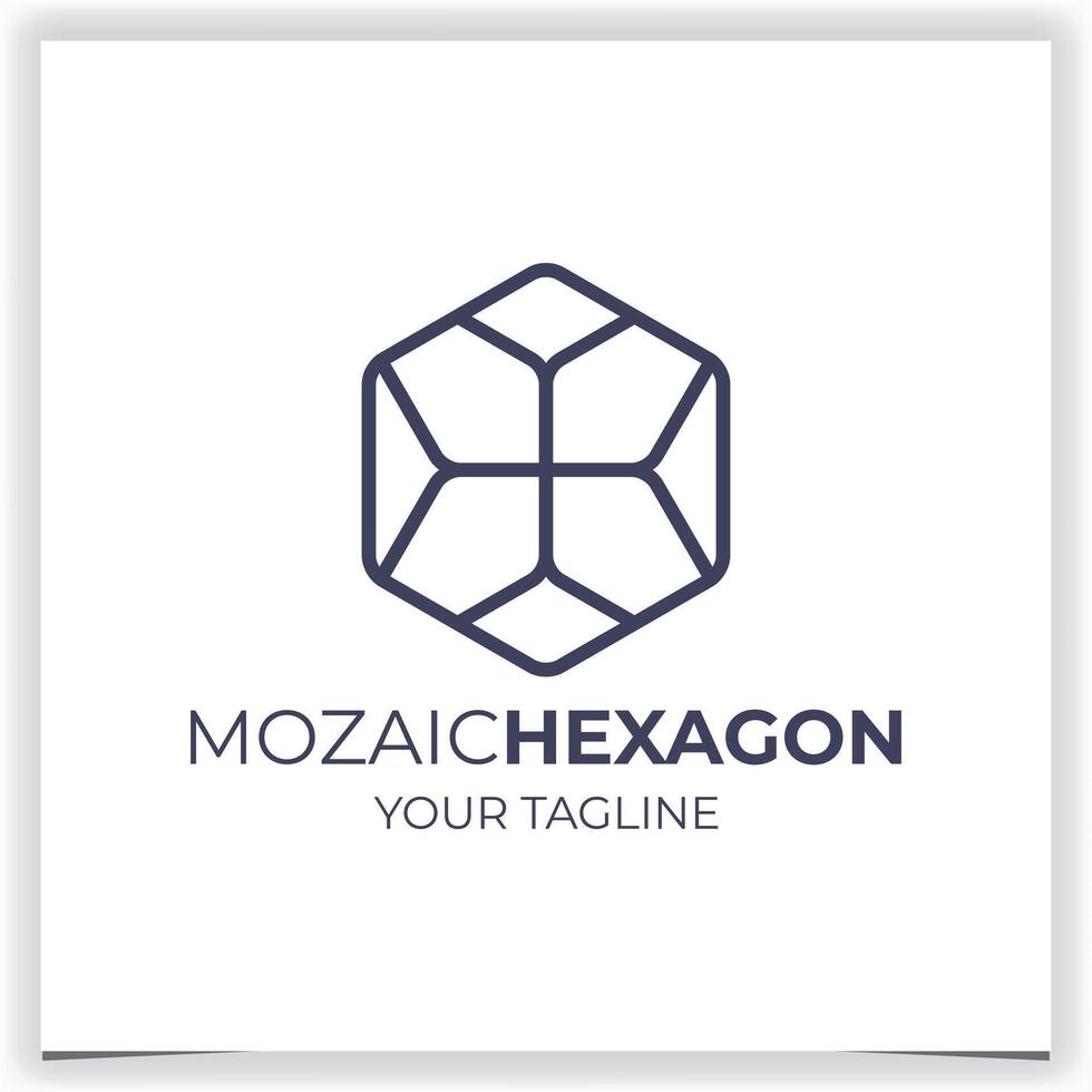 vector resumen mozaico hexágono logo diseño modelo