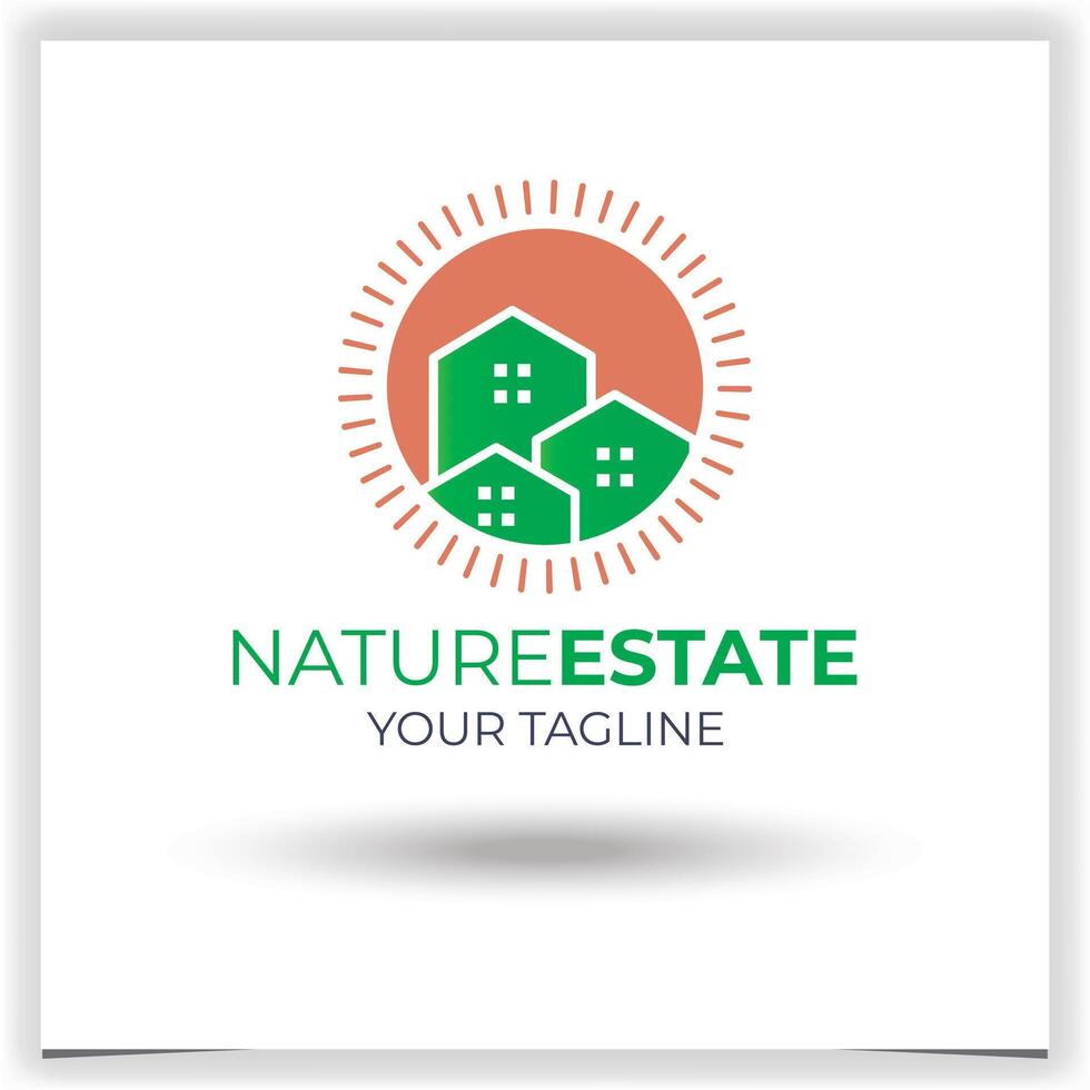 naturaleza real inmuebles logo diseño modelo vector