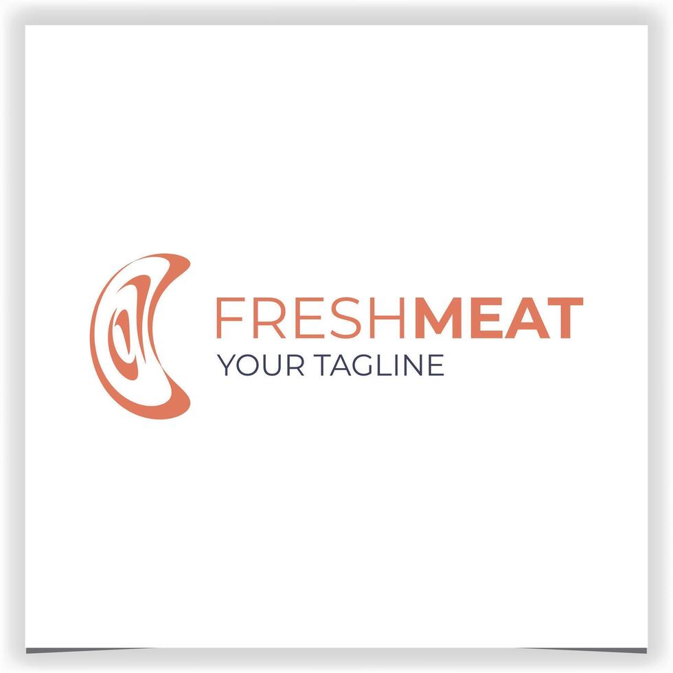 Vector fresh meat logo design template