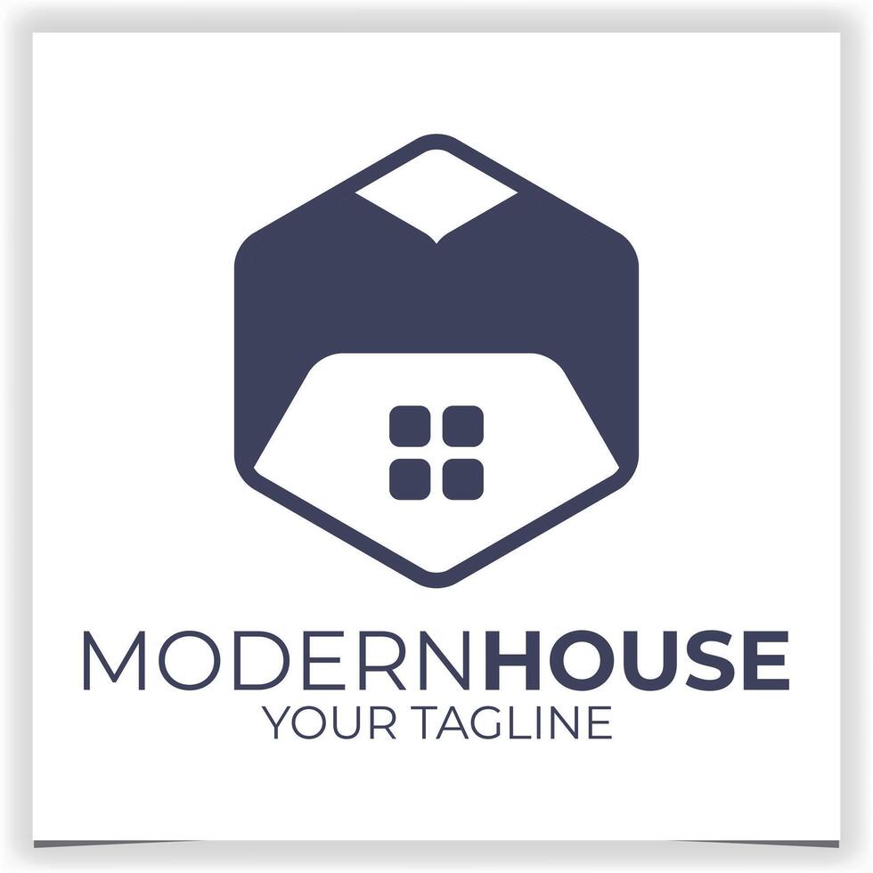 Modern house logo template design vector