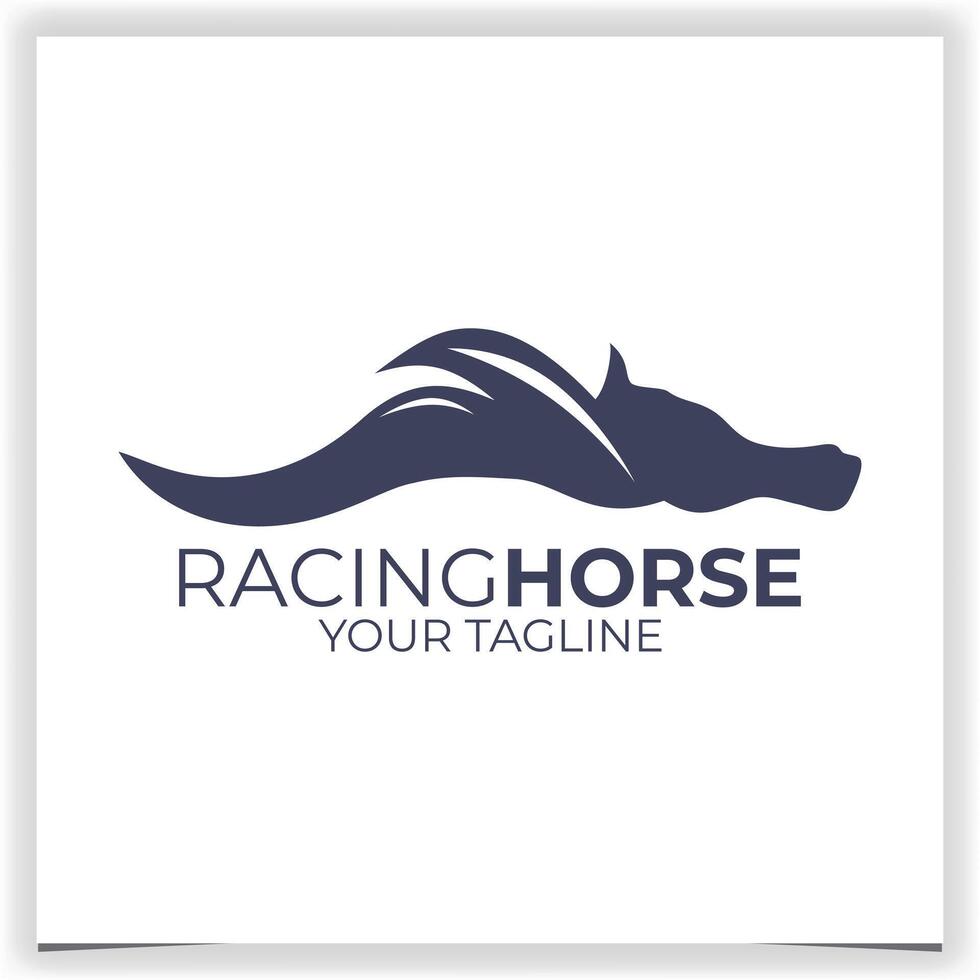 Vector racing horsel logo design template