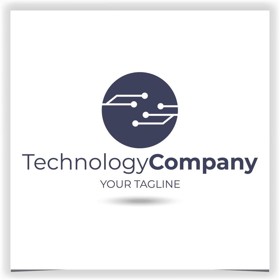 Vector technology company logo design template