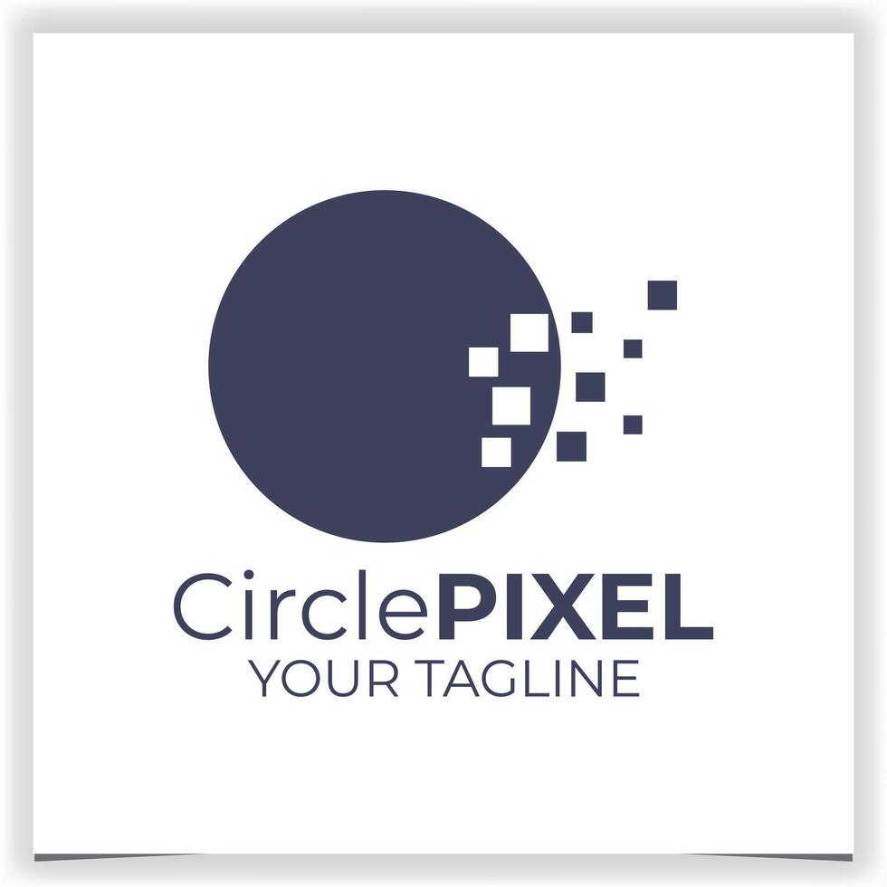 Vector circle pixel logo design template