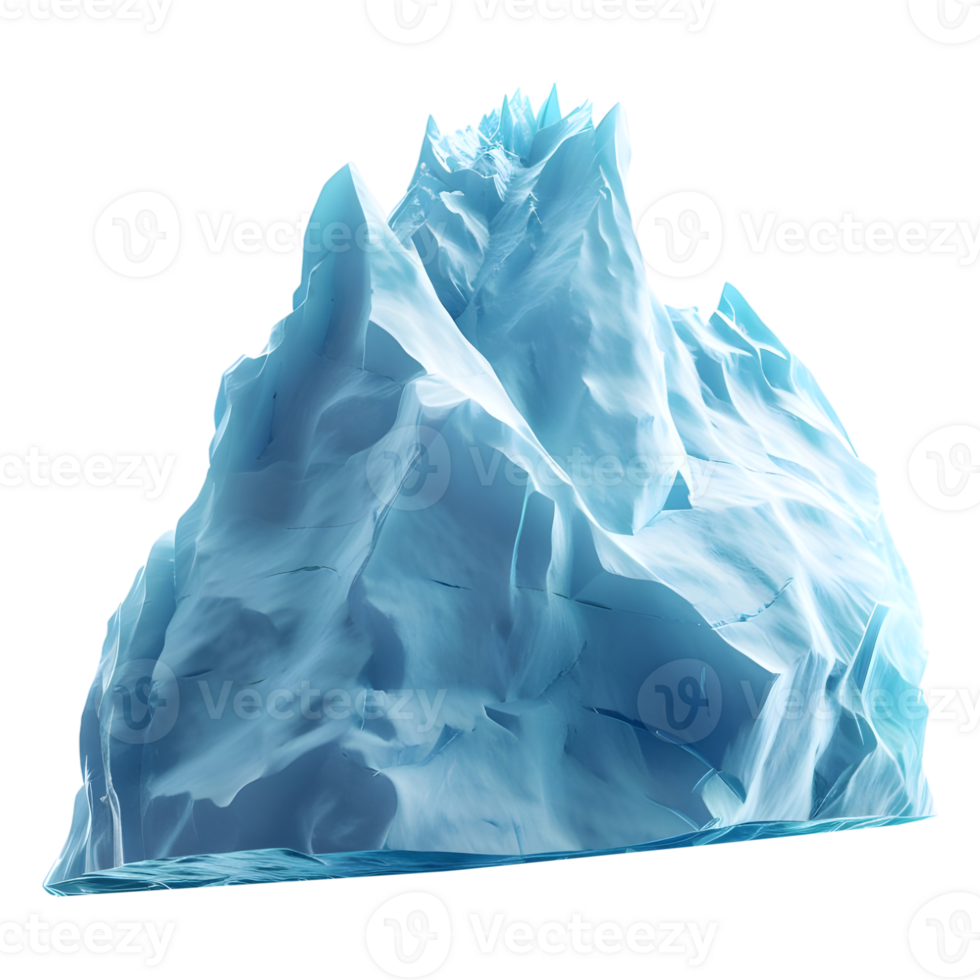 AI generated 3D Rendering of a Giant Ice Burg on Transparent Background - Ai Generated png