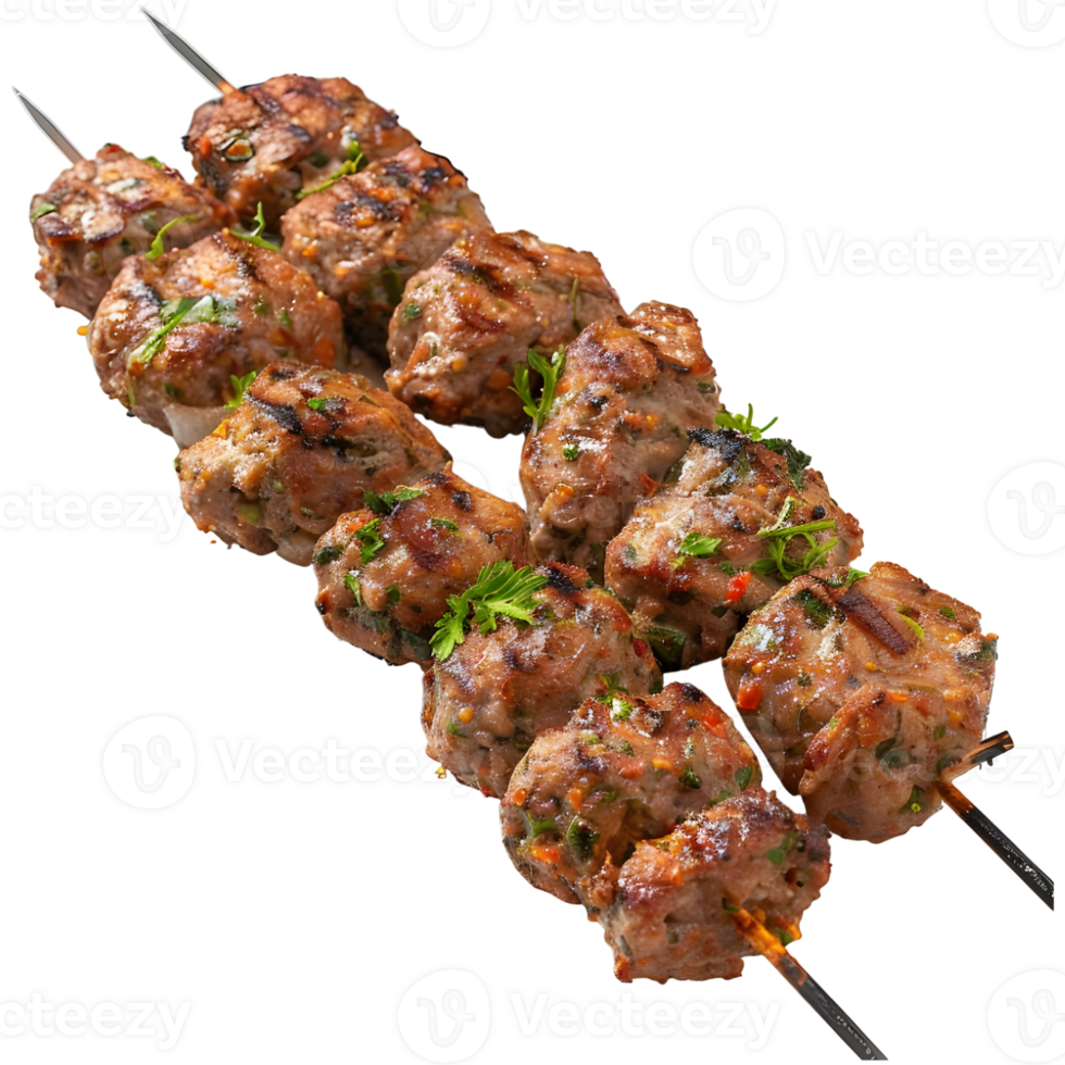 AI generated 3D Rendering of a Grilled Beef Kebab on Transparent Background - Ai Generated png