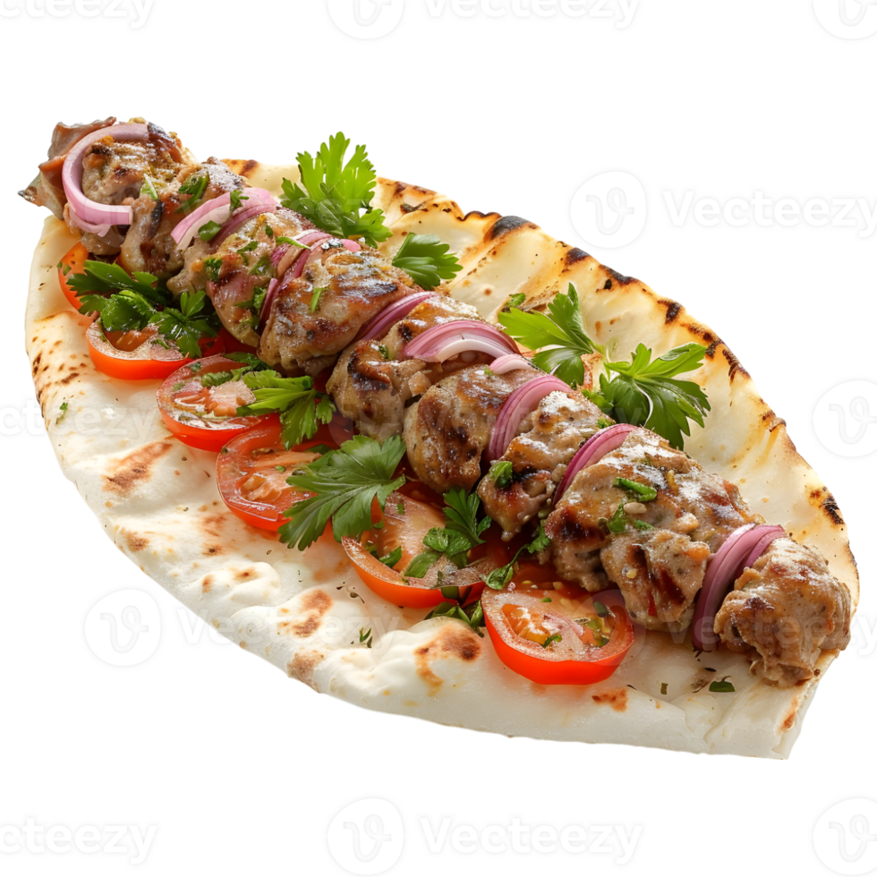 AI generated 3D Rendering of a Grilled Beef Kebab on Transparent Background - Ai Generated png