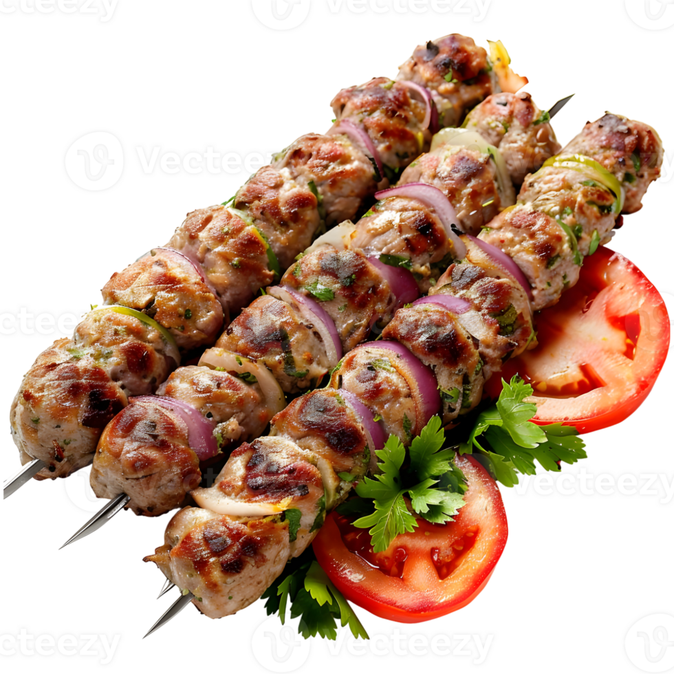 AI generated 3D Rendering of a Grilled Beef Kebab on Transparent Background - Ai Generated png