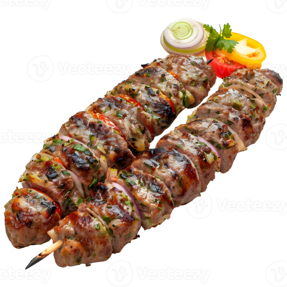 AI generated 3D Rendering of a Grilled Beef Kebab on Transparent Background - Ai Generated png