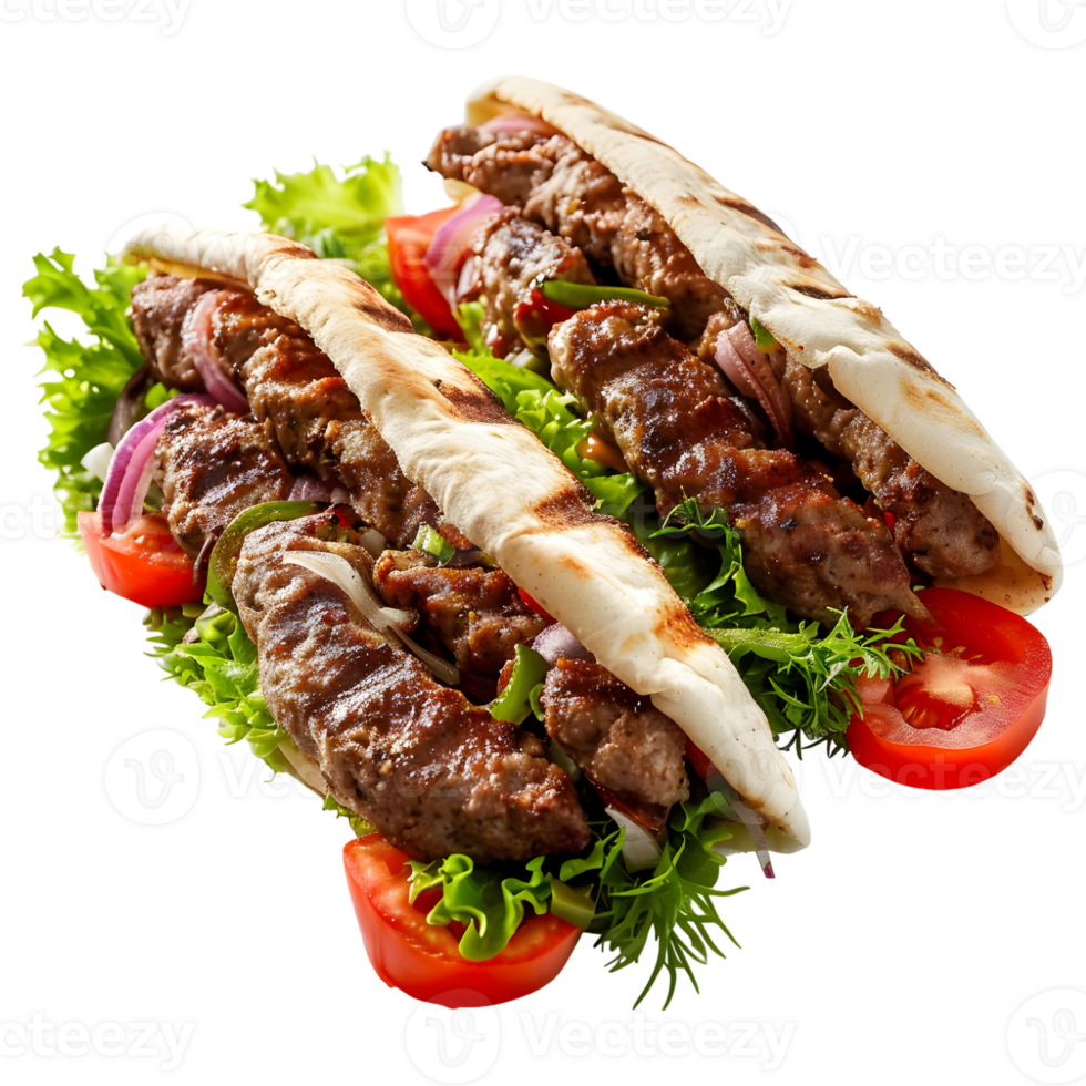 AI generated 3D Rendering of a Grilled Beef Kebab on Transparent Background - Ai Generated png