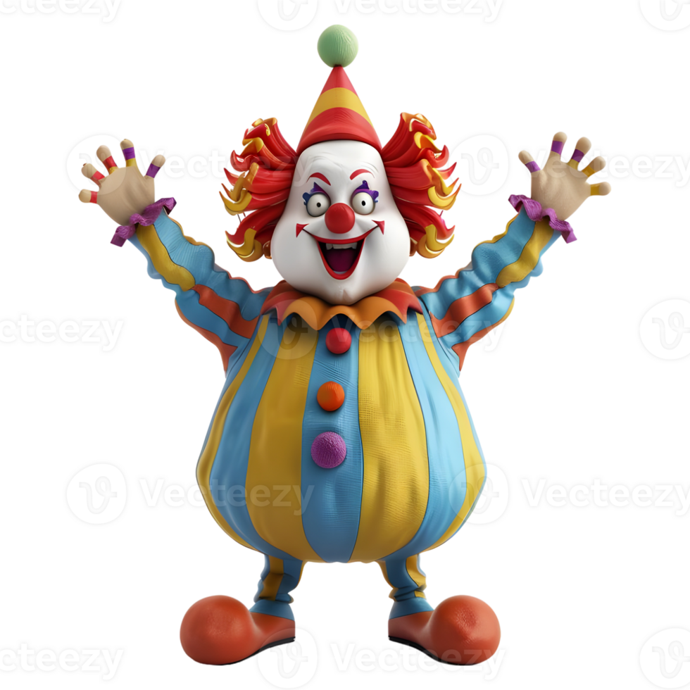 AI generated 3D Rendering of a Cartoon of Funny Joker Man on Transparent Background - Ai Generated png