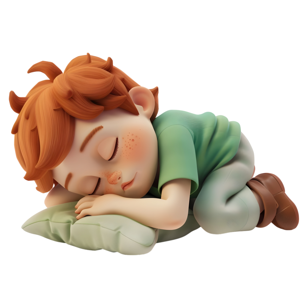 AI generated 3D Rendering of a Cartoon of Man Sleeping on Transparent Background - Ai Generated png