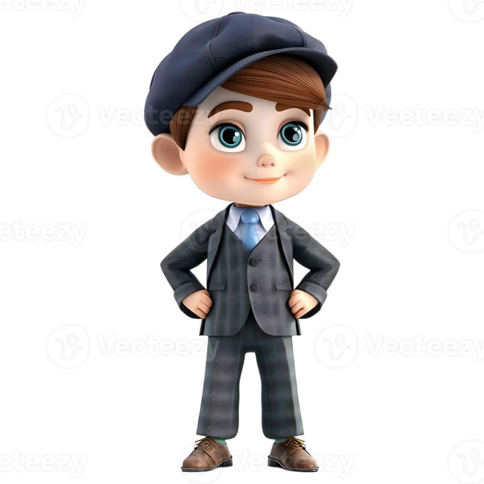 AI generated 3D Rendering of a Cartoon of Businessman Standing on Transparent Background - Ai Generated png