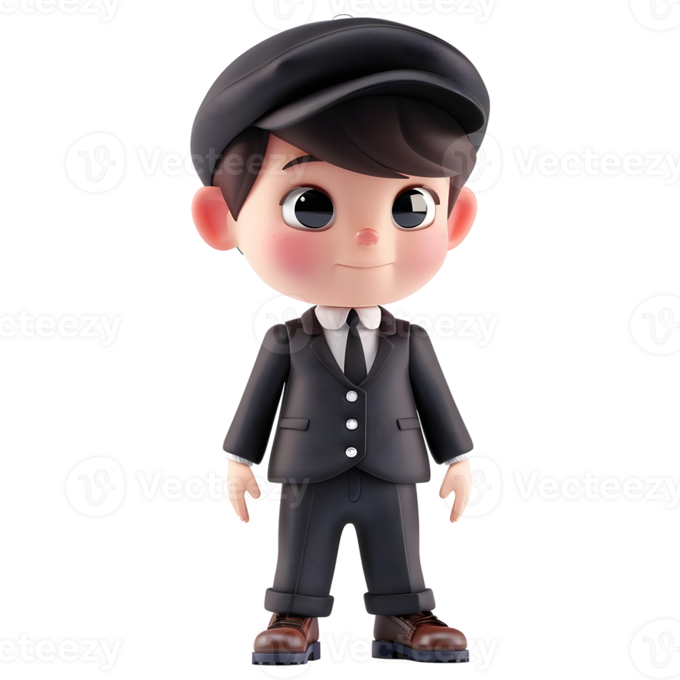 AI generated 3D Rendering of a Cartoon of Businessman Standing on Transparent Background - Ai Generated png
