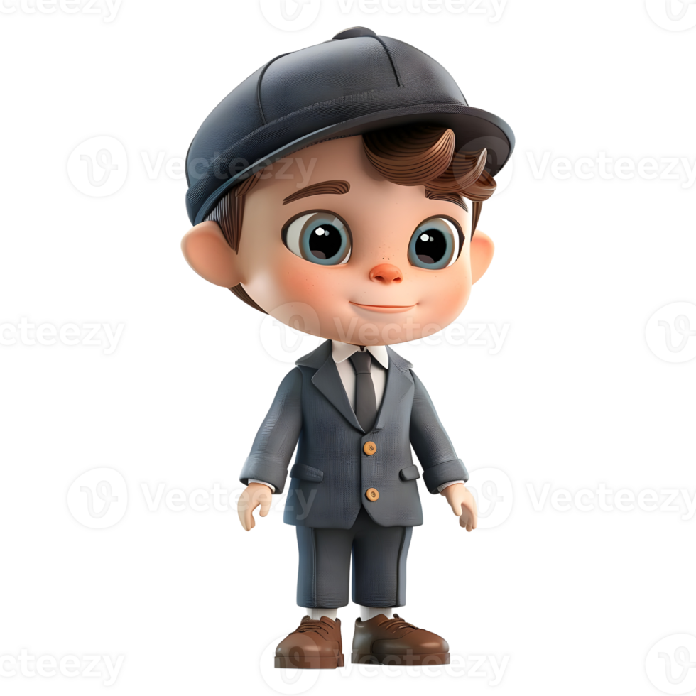 AI generated 3D Rendering of a Cartoon of Businessman Standing on Transparent Background - Ai Generated png