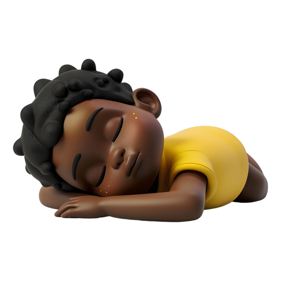 AI generated 3D Rendering of a Cartoon of Man Sleeping on Transparent Background - Ai Generated png