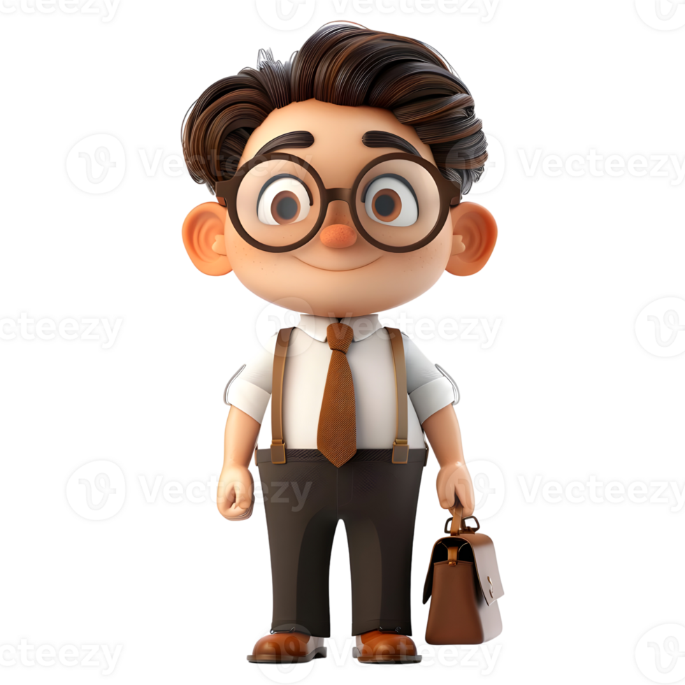 AI generated 3D Rendering of a Cartoon of Businessman in White Dress Standing on Transparent Background - Ai Generated png