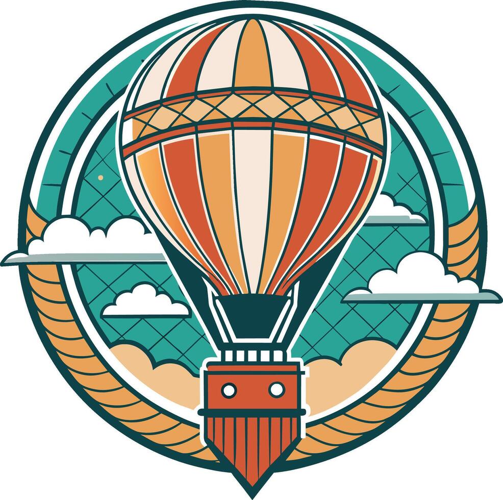 Hot air balloon icon. Transportation travel and trip theme. Colorful design. vector