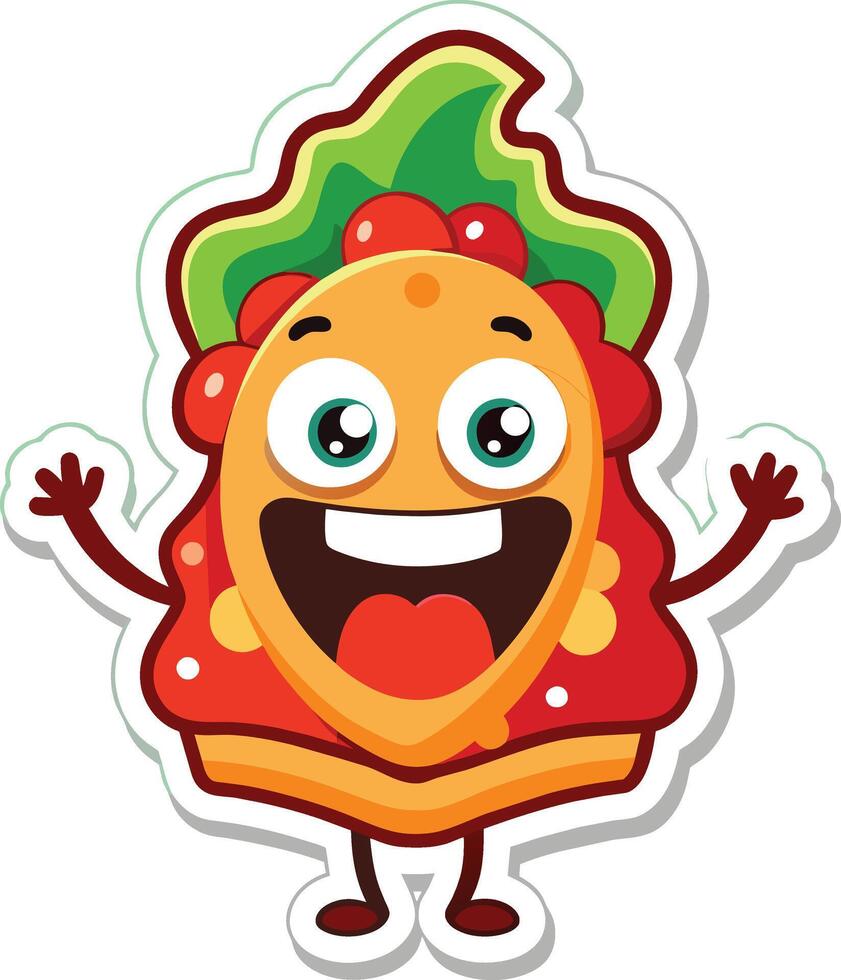 Vector Illustration of Cute Taco Cartoon Character Mascot Character