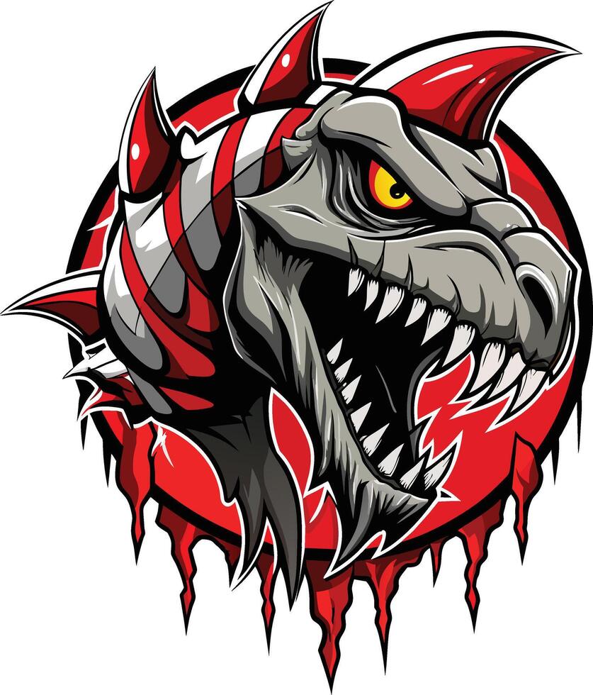 Dragon head mascot logo design vector isolated on white background.