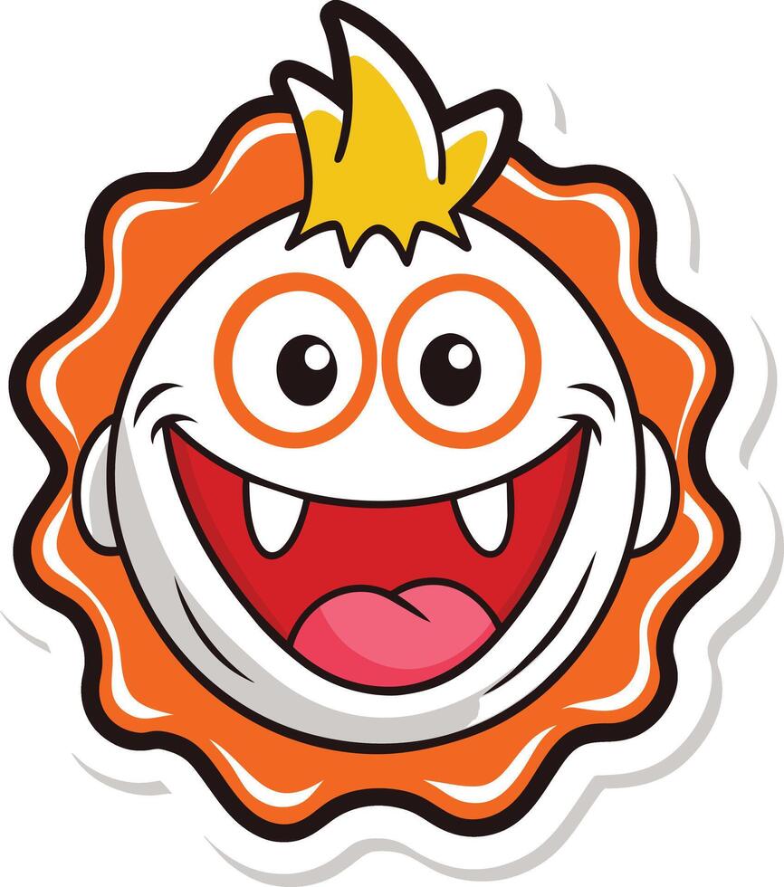 Emoticon Cartoon Mascot Character Sticker vector