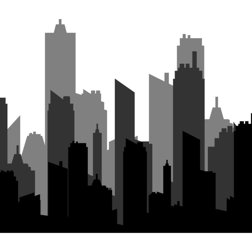 City Building Landscape Icon Silhouette vector