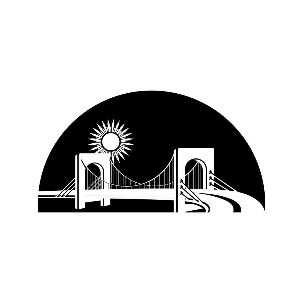 Construction Of Roads And Bridges Logo Vector