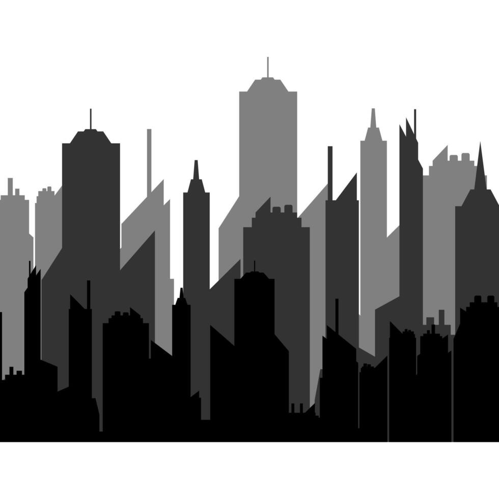 City Building Landscape Icon Silhouette vector