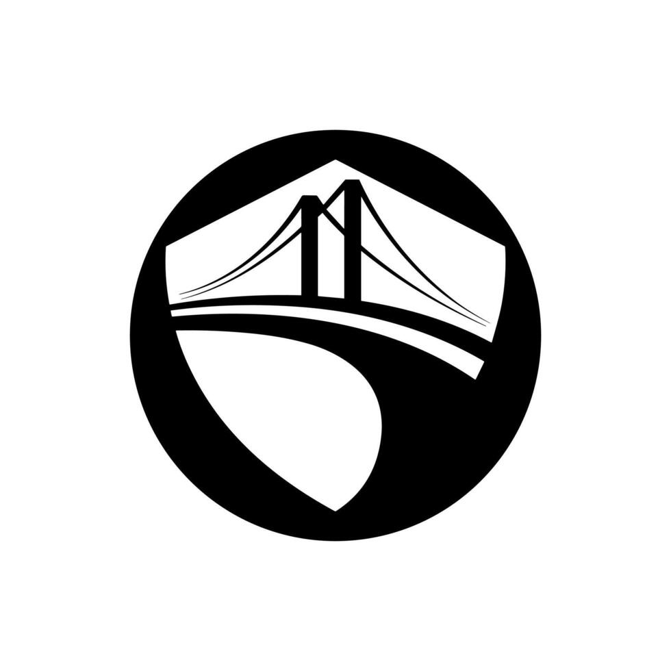 construcción de carreteras y puentes logo vector