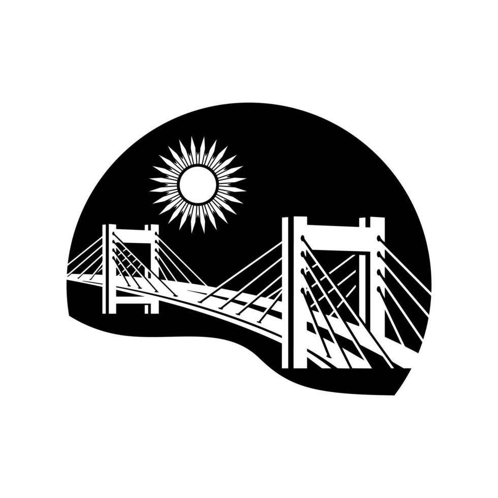 construcción de carreteras y puentes logo vector