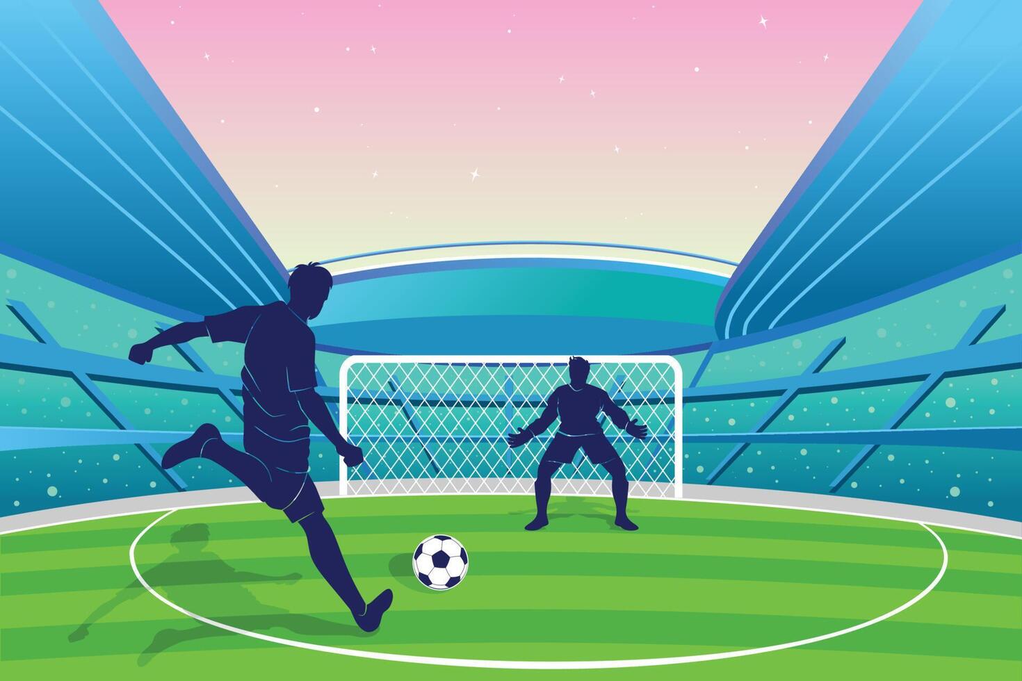 Soccer and Football Player Man Illustration Logo vector