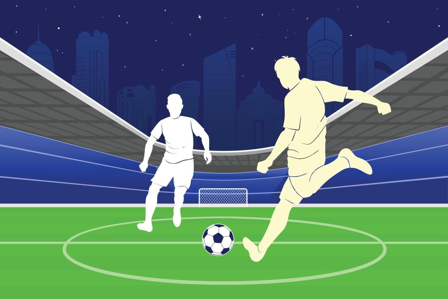 Soccer and Football Player Man Illustration Logo vector