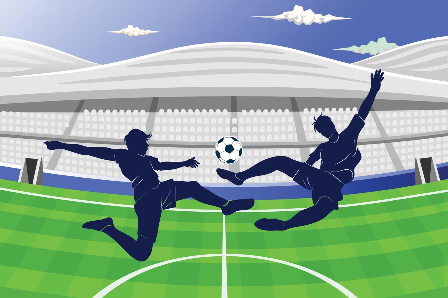 Soccer and Football Player Man Illustration Logo vector