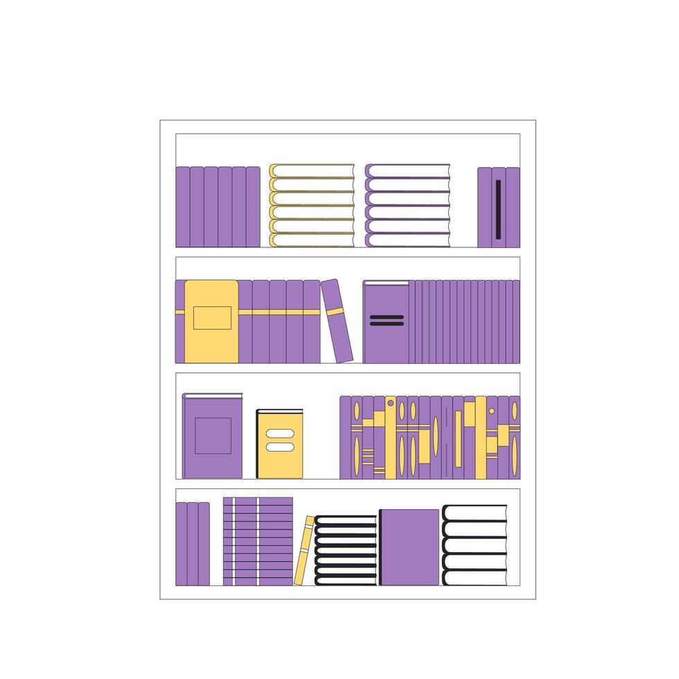 Book shelf. Knowledge, education, learning symbol. Stack of novels, nonfiction. vector