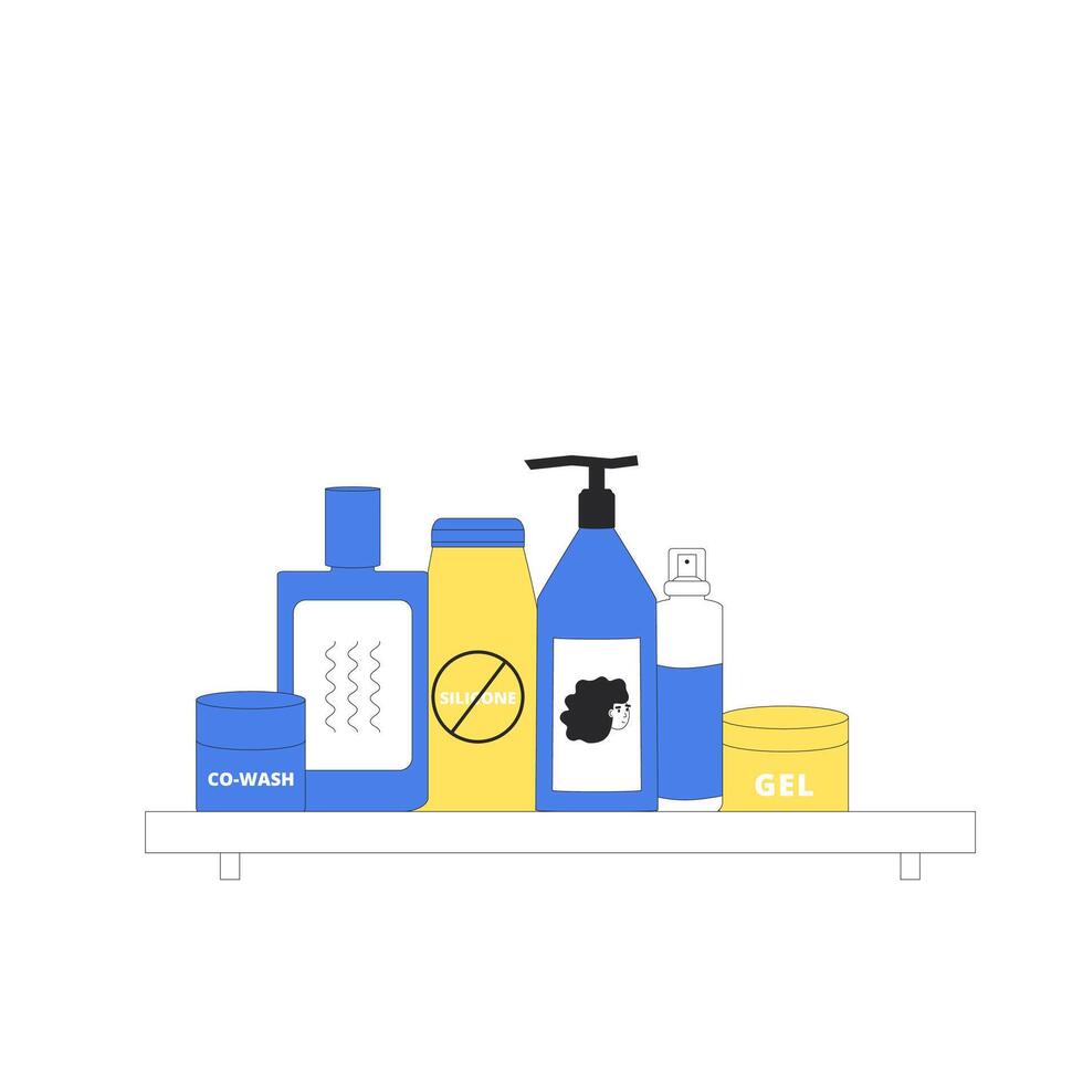 Curly girl method products. vector