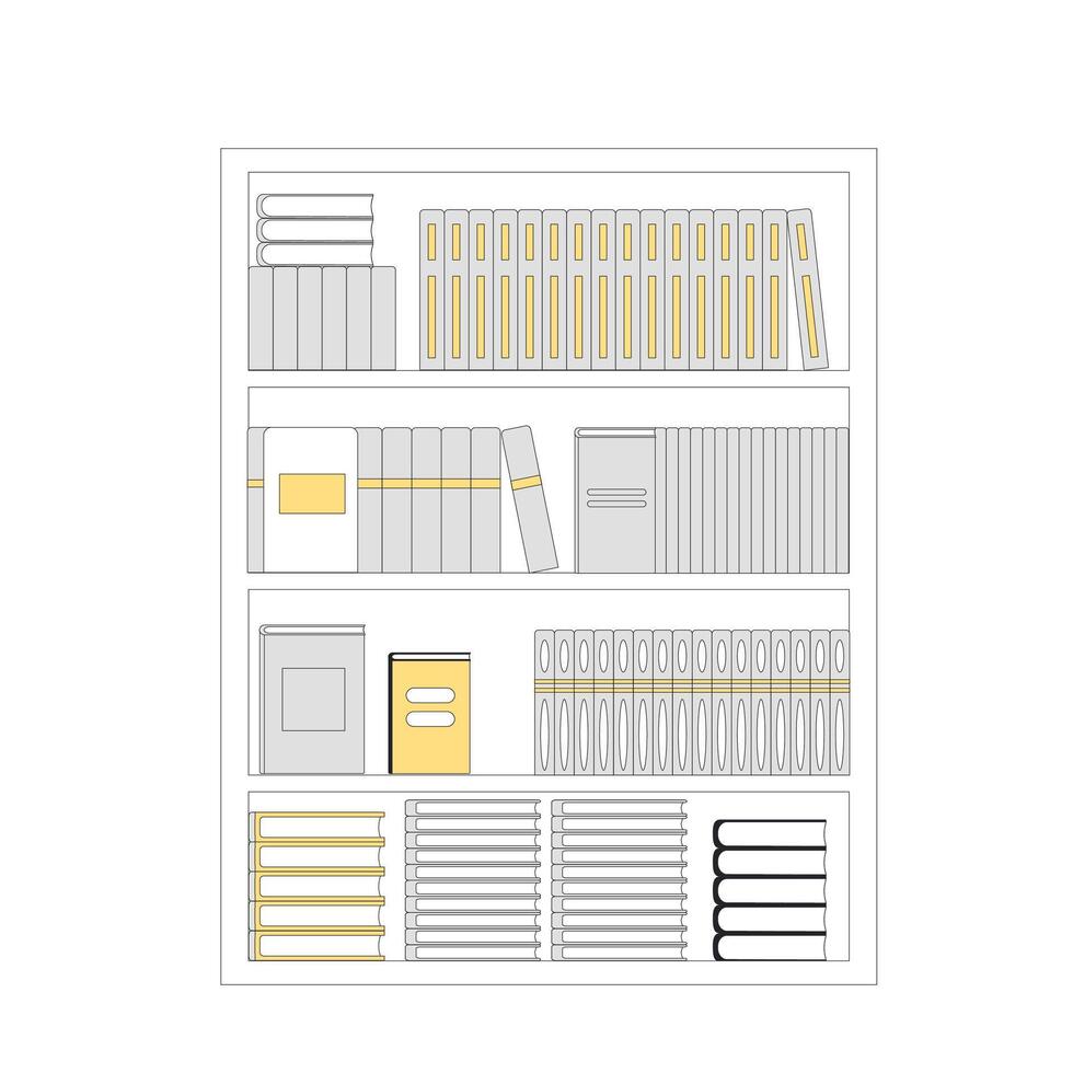 Book shelf. Knowledge, education, learning symbol. Stack of novels, nonfiction. vector